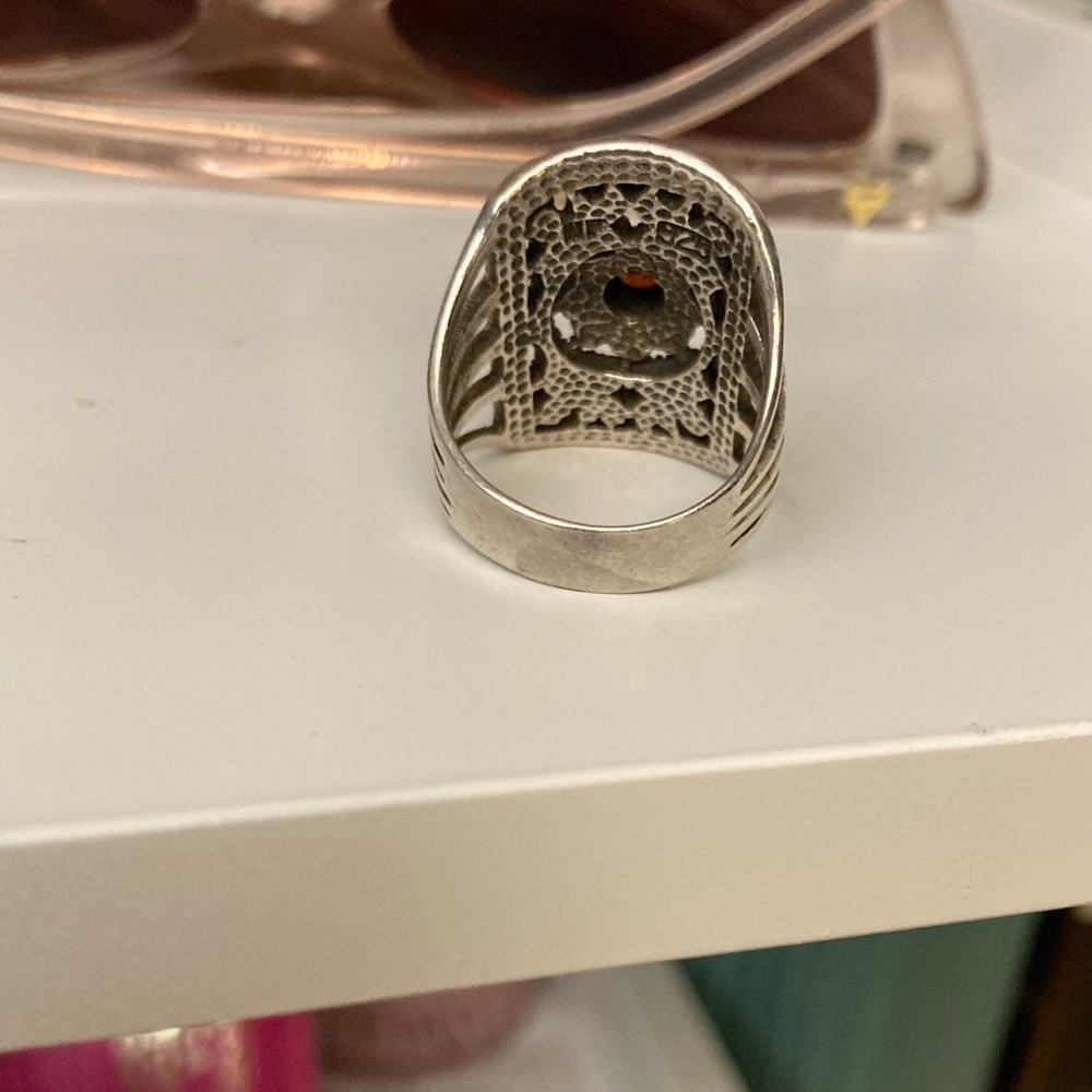 Elegant Ruby Sterling Silver Ring Size 8 - image 4